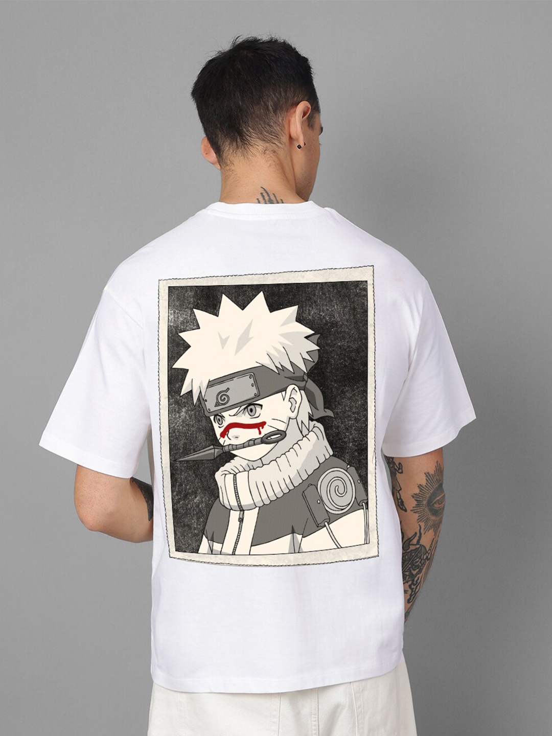 

Free Authority Naruto Printed Pure Cotton Oversized T-Shirt, White