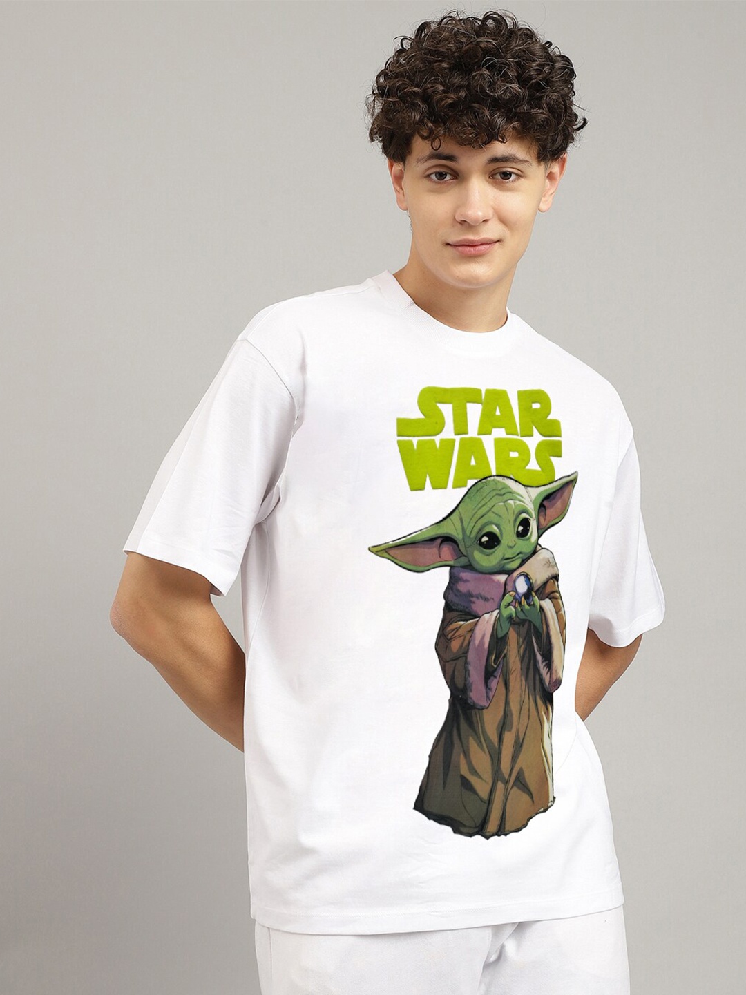 

Free Authority Star Wars Ep- Ix Printed Pure Cotton Crew-Neck T-shirt, White
