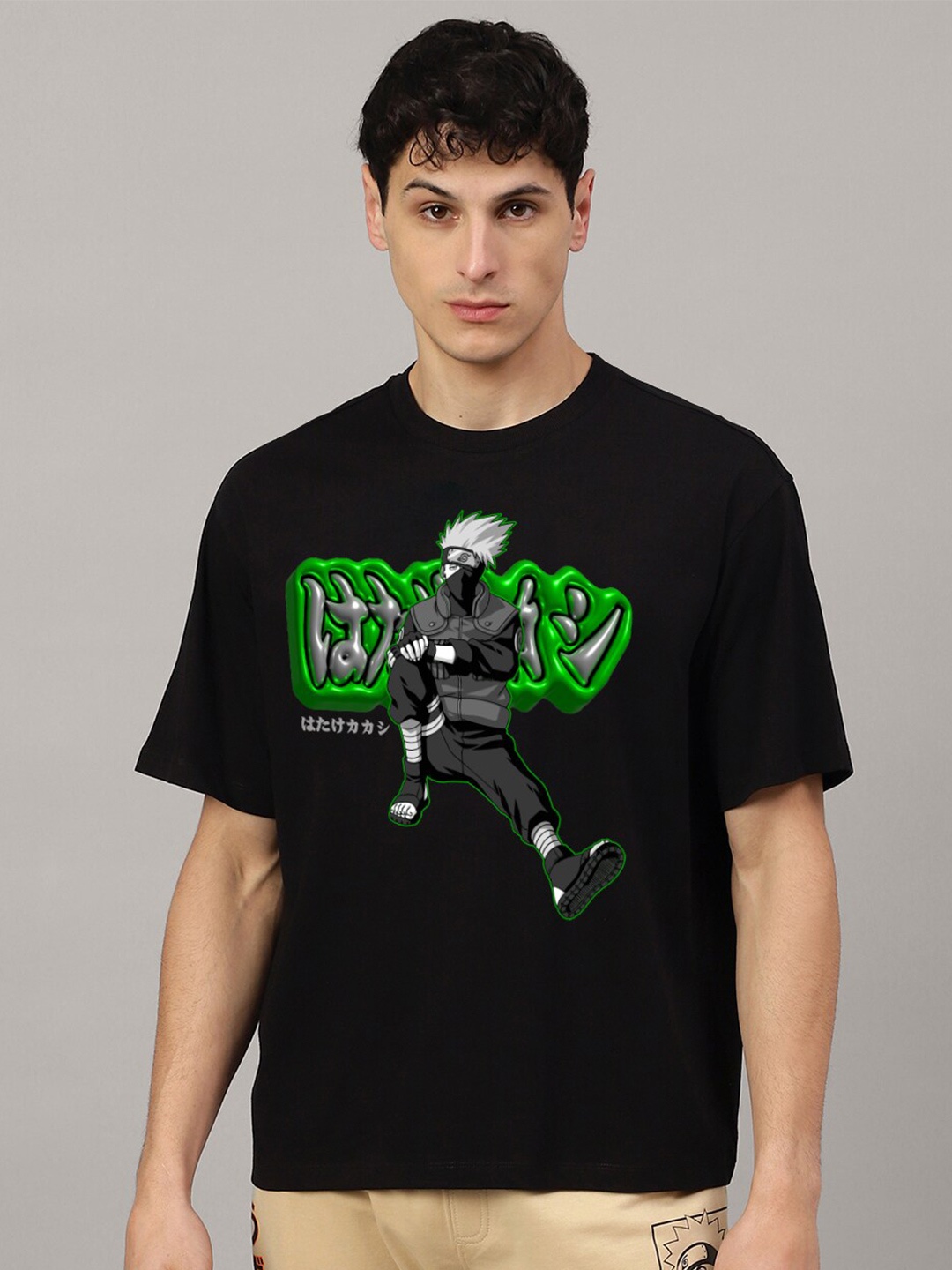 

Free Authority Naruto Printed Pure Cotton Oversized T-Shirt, Black