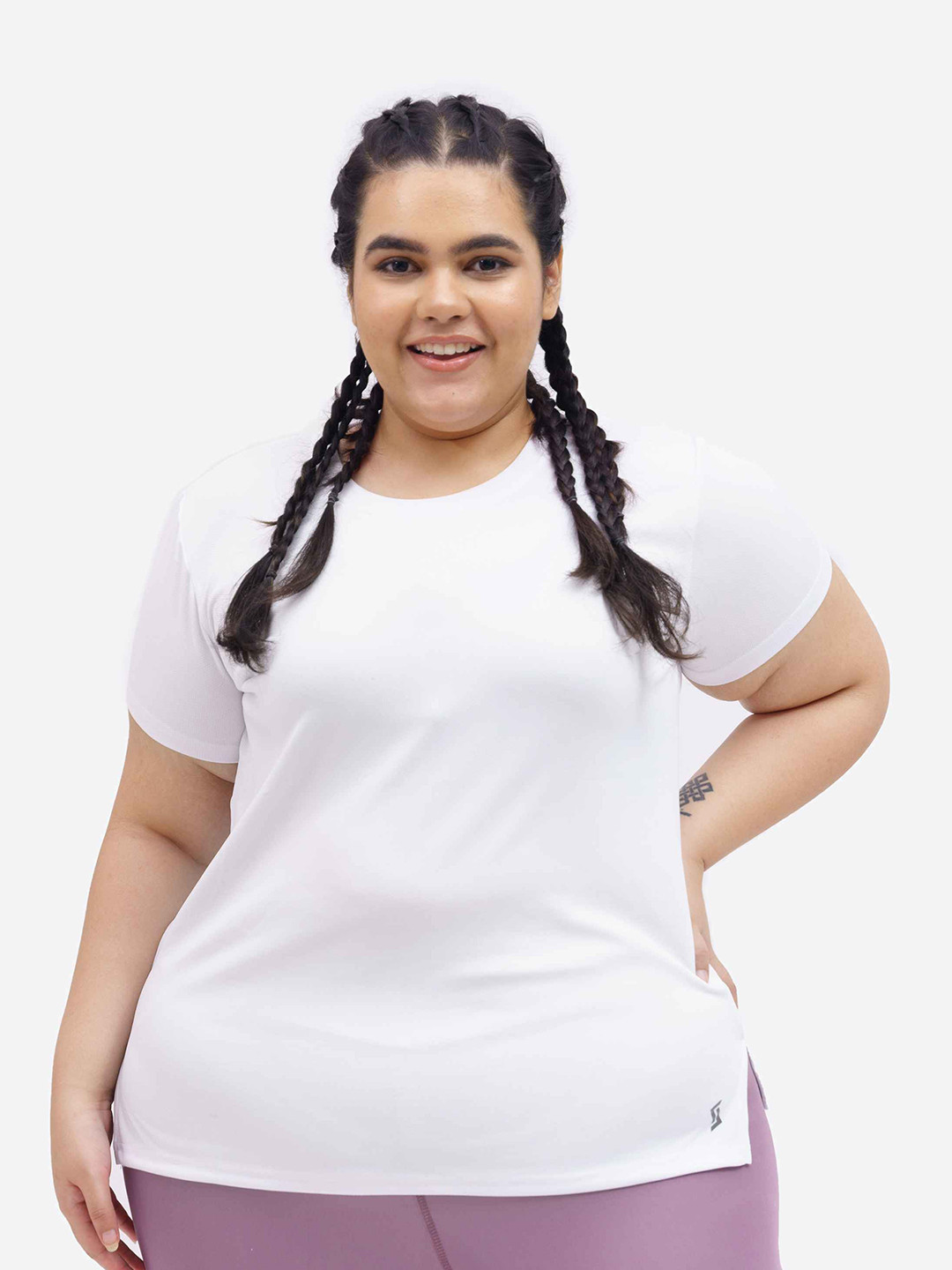 

SPIRIT ANIMAL Women High Neck Pockets T-shirt, White