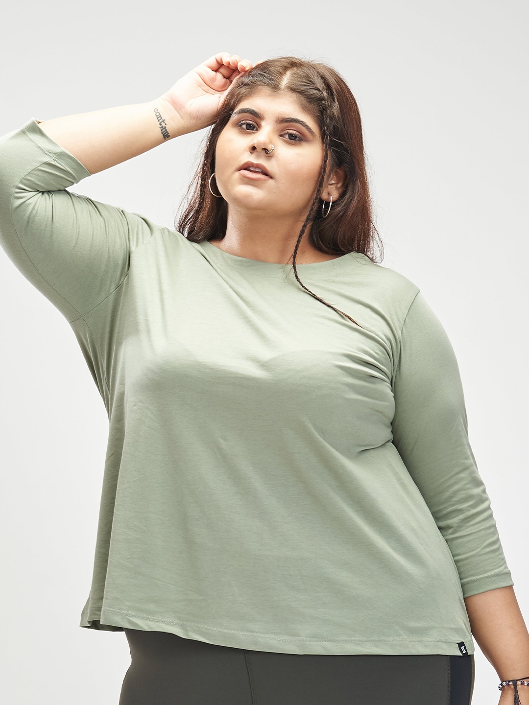 

SPIRIT ANIMAL Women Polo Collar Pockets T-shirt, Olive