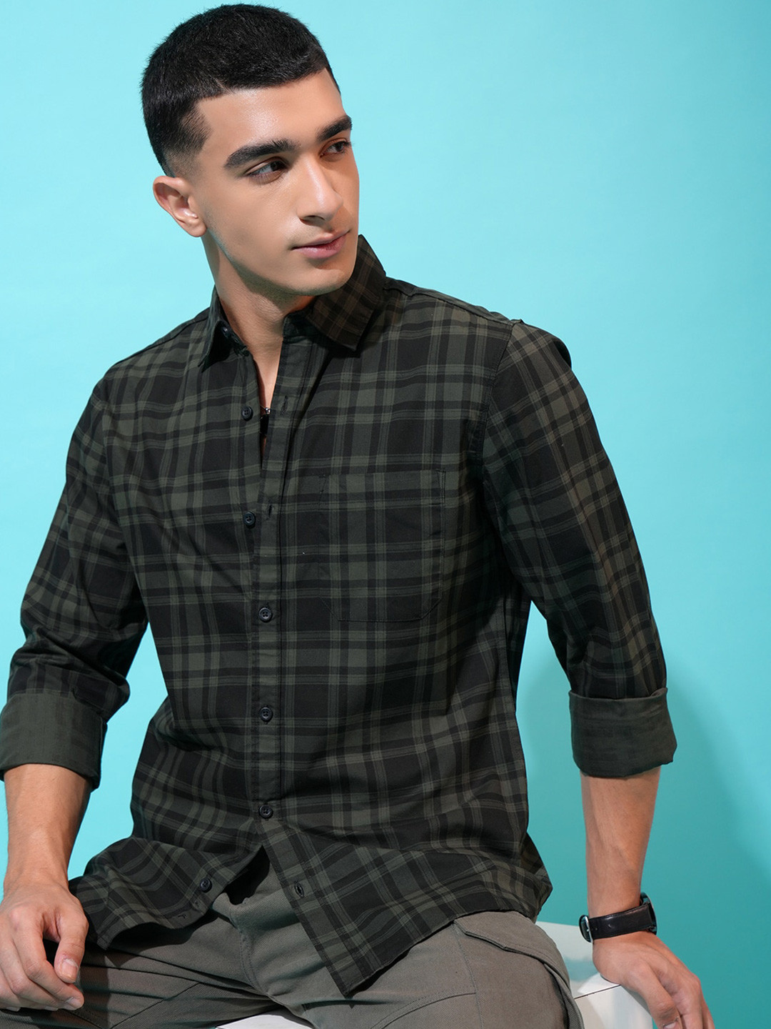

HIGHLANDER Slim Fit Shirt, Green