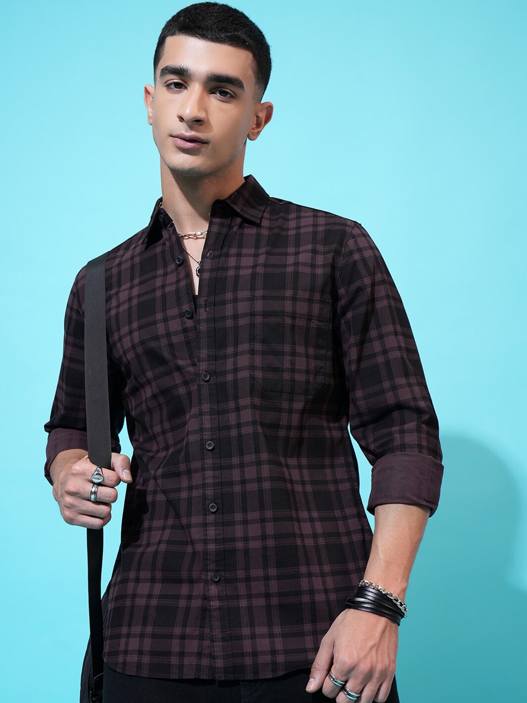 

HIGHLANDER Slim Fit Shirt, Purple