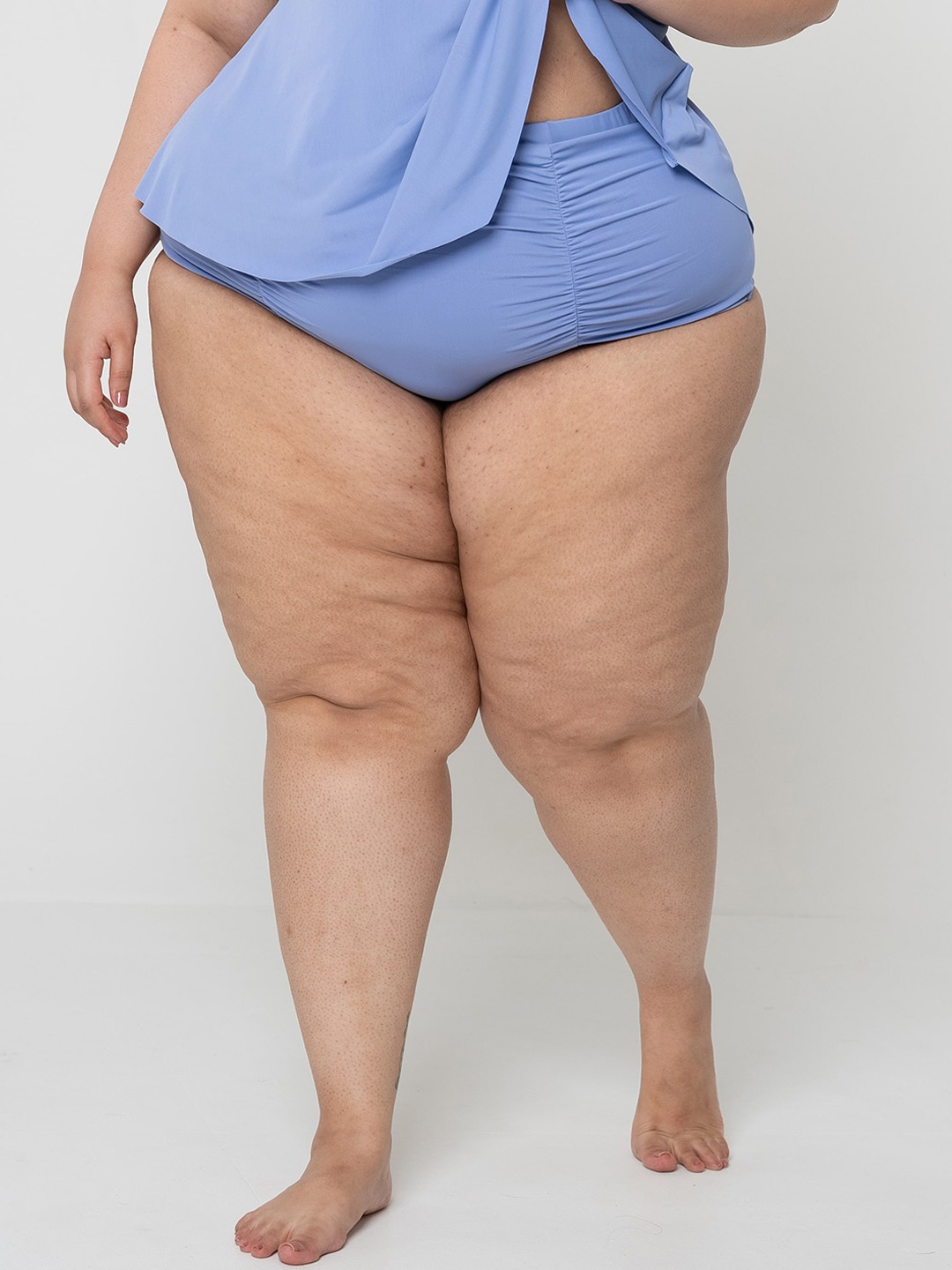 

SPIRIT ANIMAL Plus Size High Waist Full Coverage Swim Briefs SASWIM023, Blue