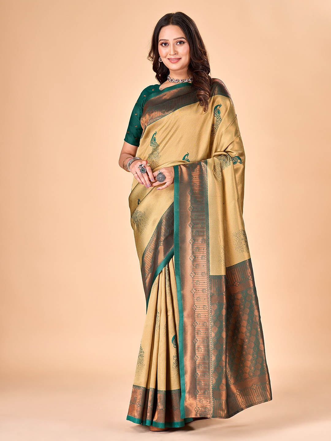 

flaher Ethnic Motifs Woven Design Zari Banarasi Saree, Yellow