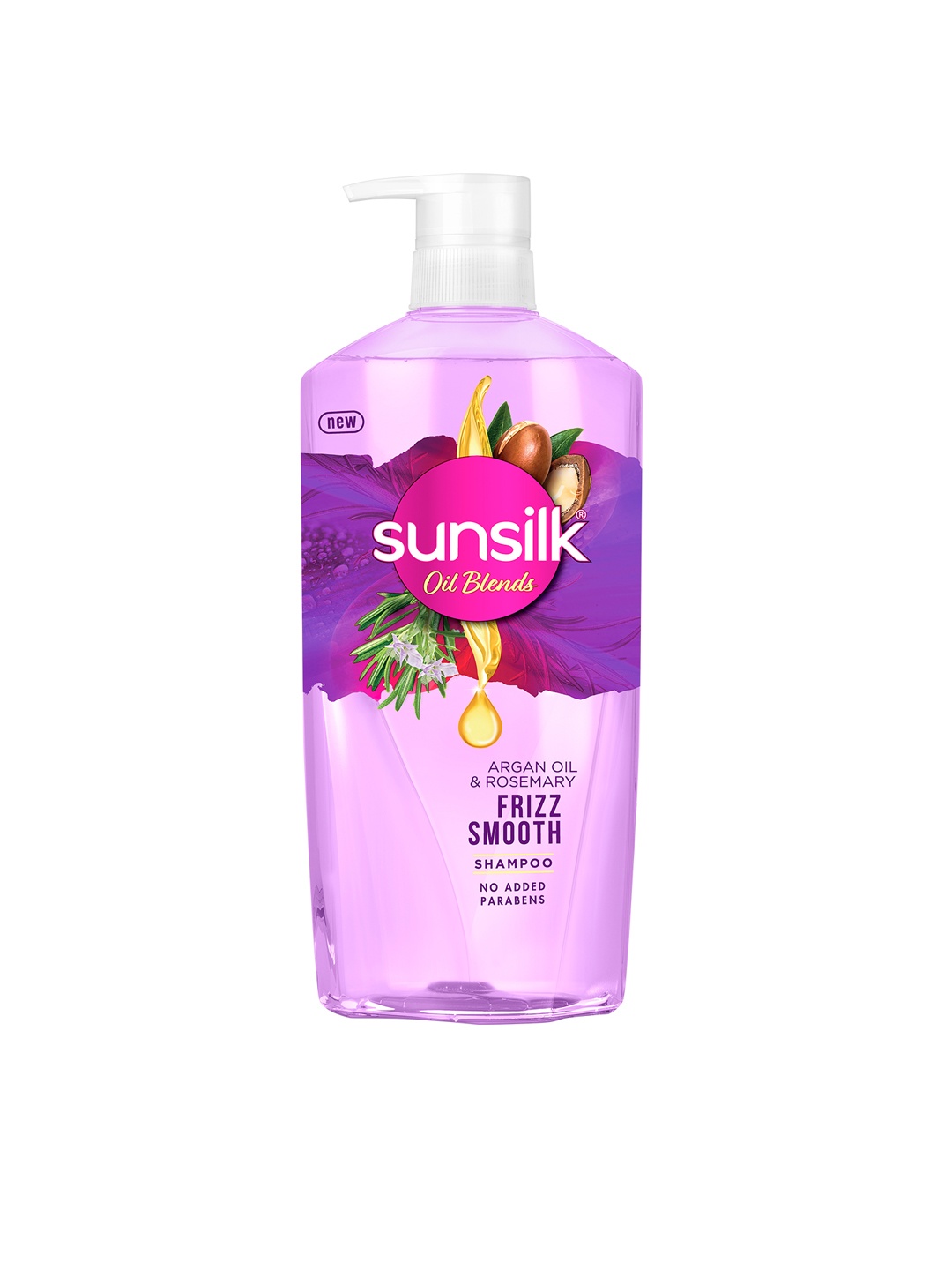 

Sunsilk Oil Blends Frizz Smooth Shampoo with Argan Oil & Rosemary - 700 ml, Purple