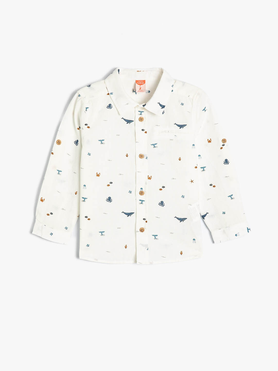 

Koton Boys Conversational Printed Pure Cotton Casual Shirt, White