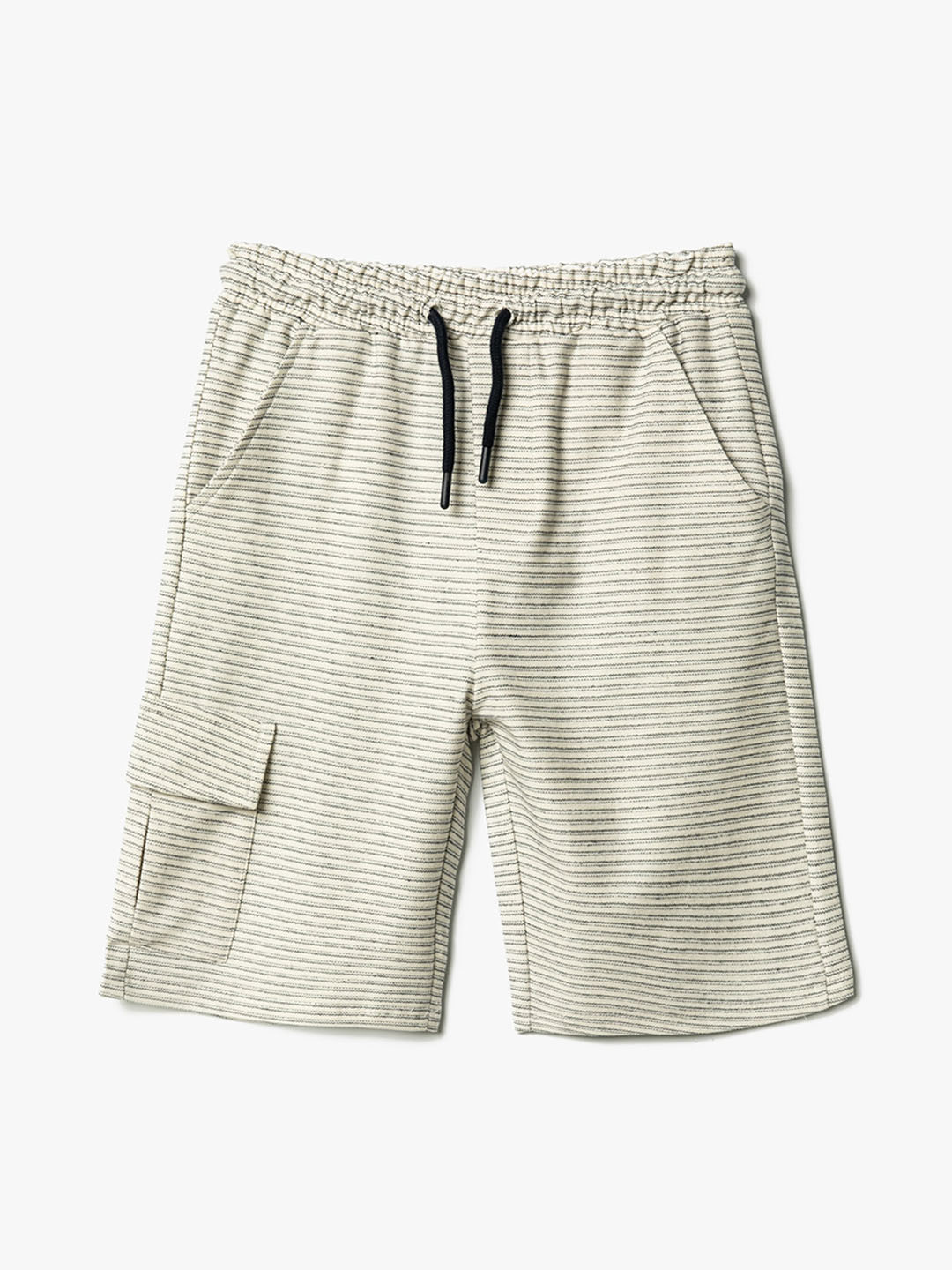 

Koton Boys Striped Mid-Rise Shorts, Beige