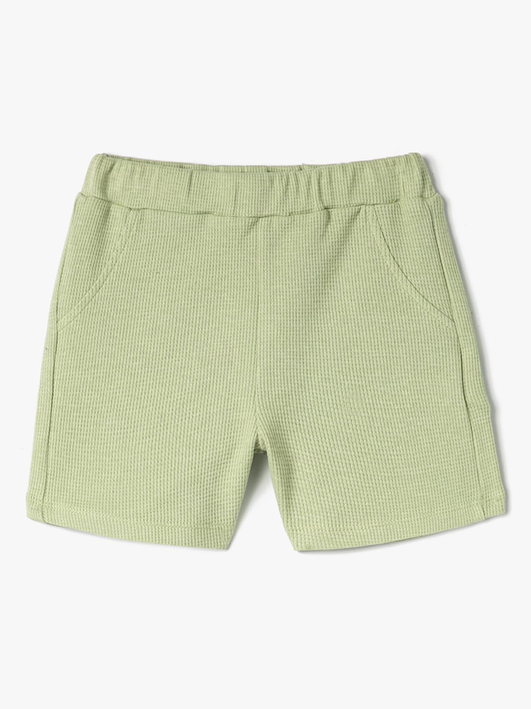 

Koton Boys Self Design Mid-Rise Shorts, Khaki