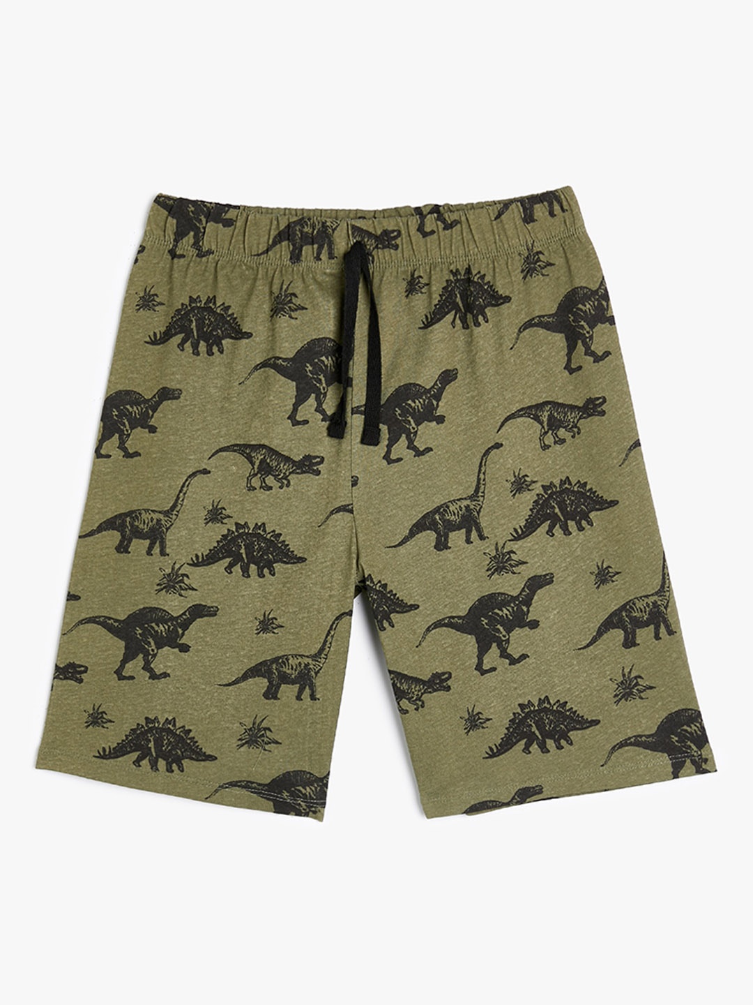 

Koton Boys Mid-Rise Conversational Printed Pure Cotton Shorts, Olive