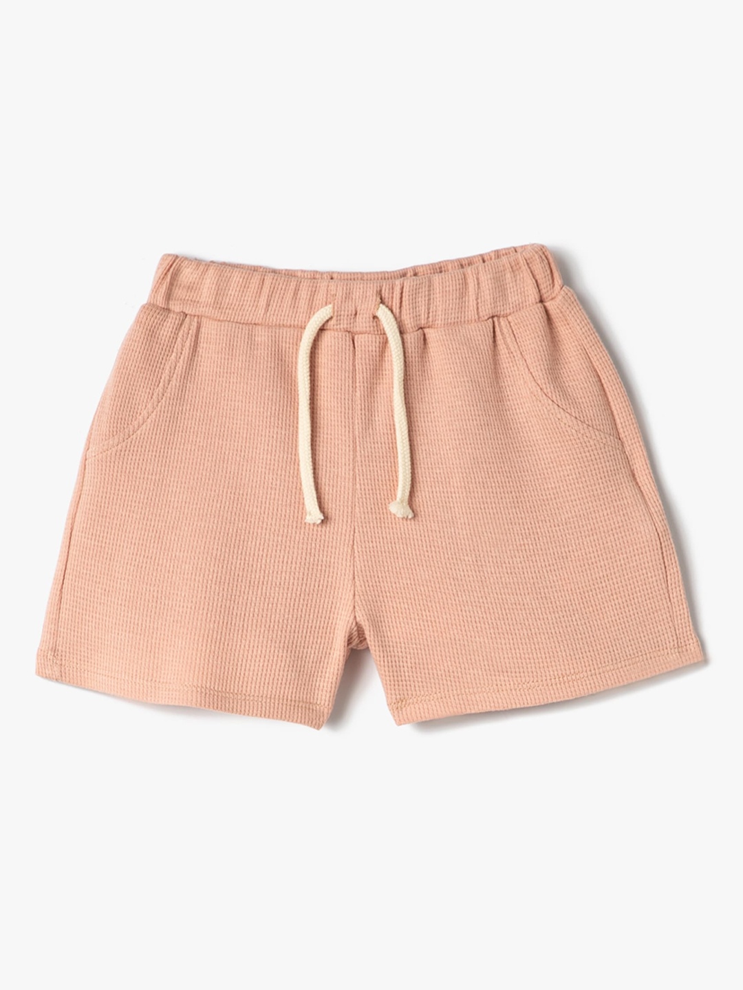 

Koton Boys Mid-Rise Self Design Pure Cotton Shorts, Peach