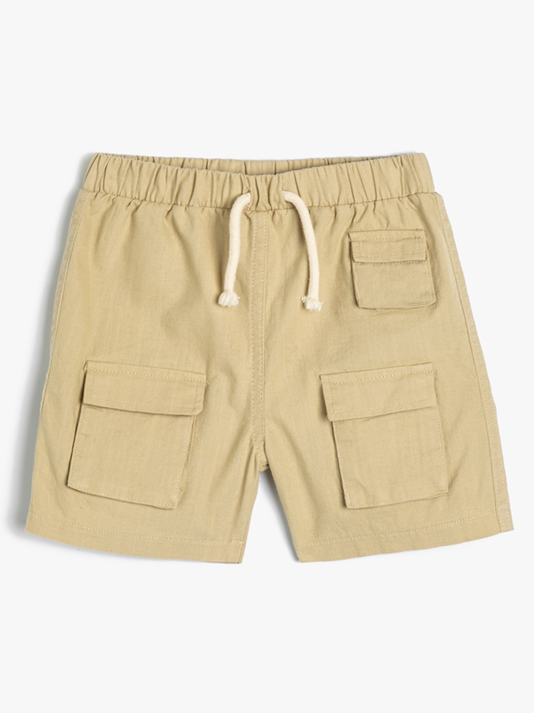 

Koton Boys Mid-Rise Pure Cotton Cargo Shorts, Khaki