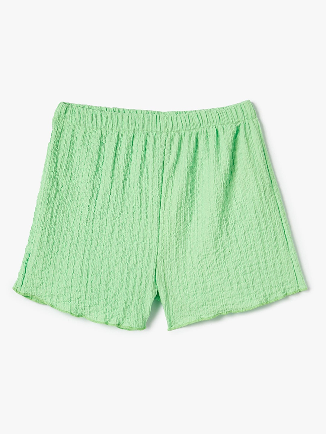 

Koton Girls Striped Mid-Rise Shorts, Green