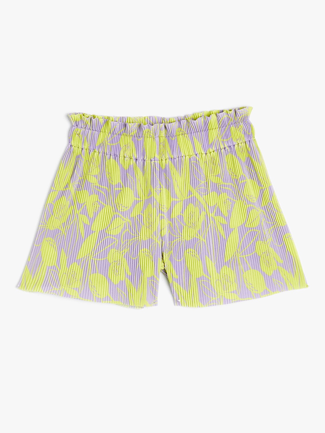 

Koton Girls Floral Printed Mid-Rise Shorts, Purple