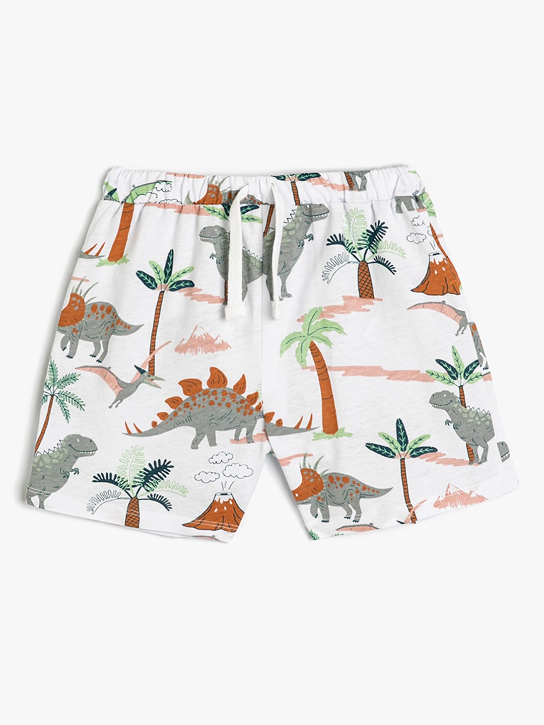 

Koton Boys Floral Printed Mid-Rise Pure Cotton Shorts, White