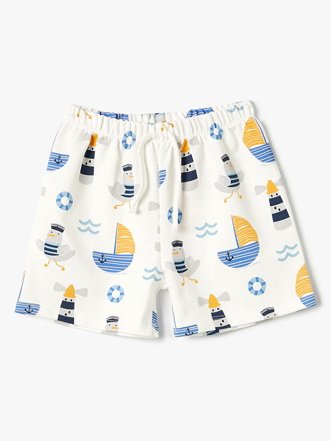 

Koton Boys Conversational Printed Mid-Rise Knitted Shorts, Beige
