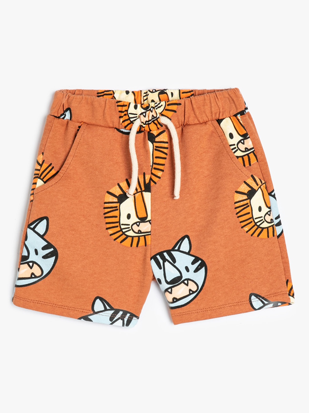 

Koton Boys Conversational Printed Pure Cotton Shorts, Brown