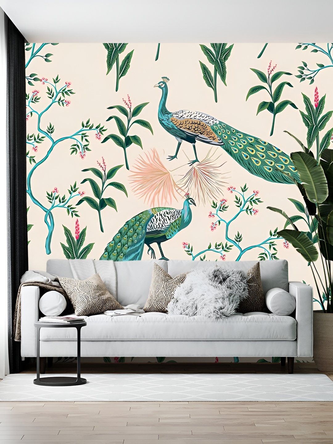 

Wallpics Green & Blue Printed Self-Adhesive Wallpaper