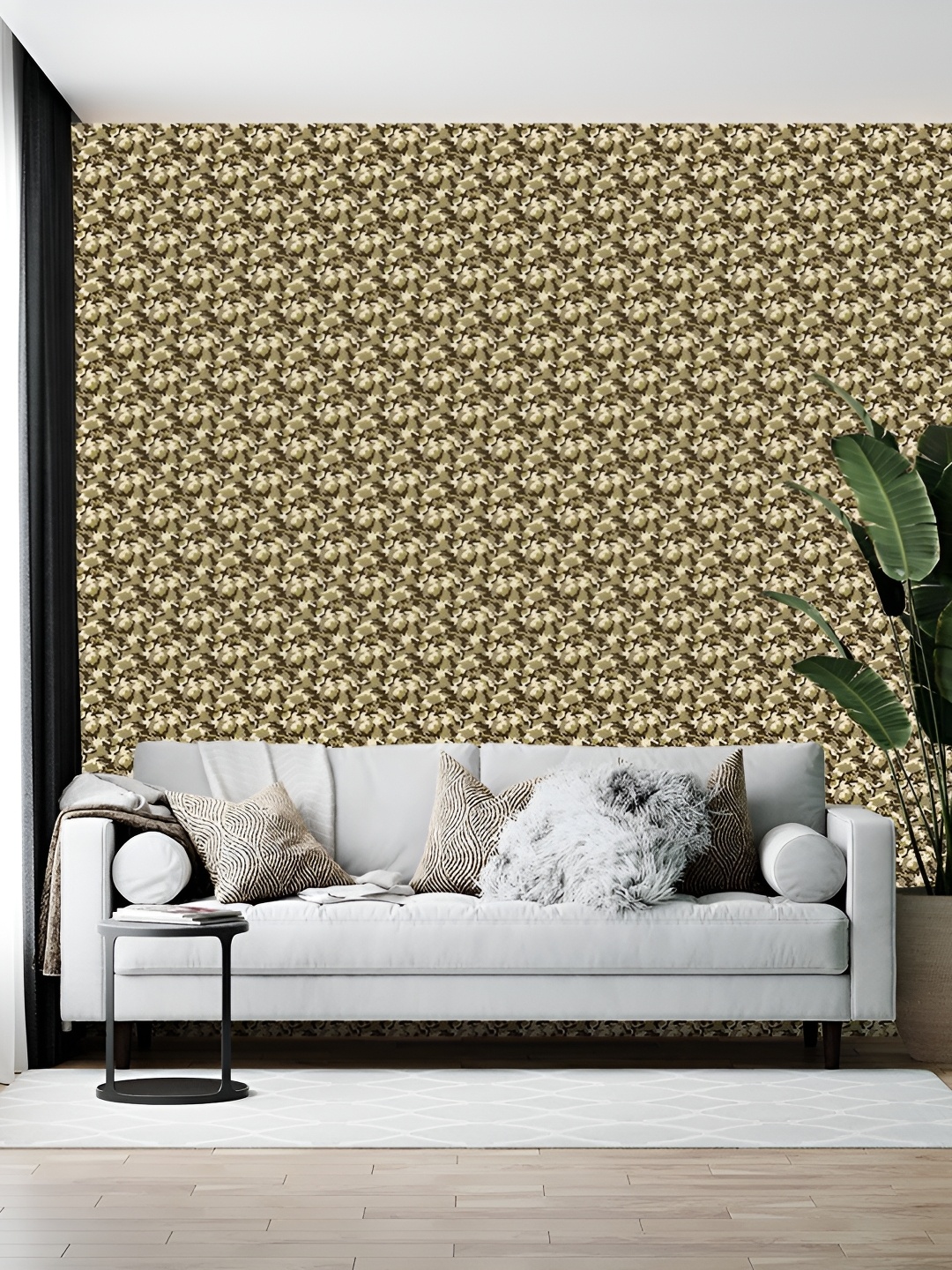 

Wallpics Green & Beige Abstract Printed Self Adhesive Wallpaper