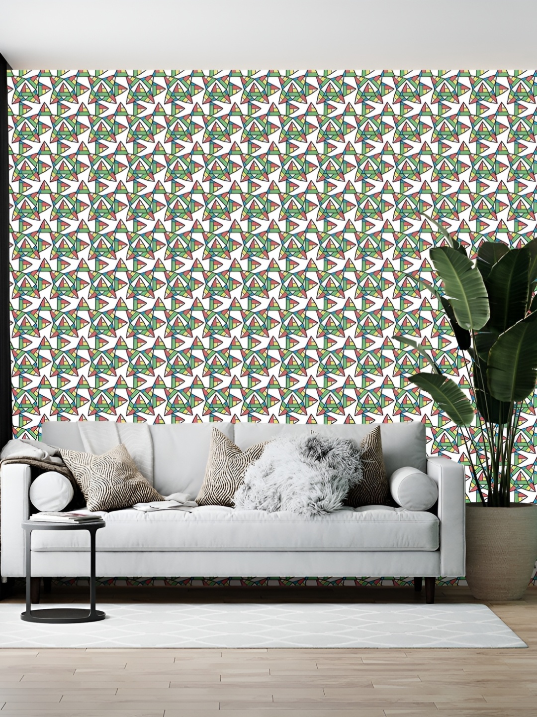 

Wallpics White & Green Abstract Printed Self-adhesive Wallpaper