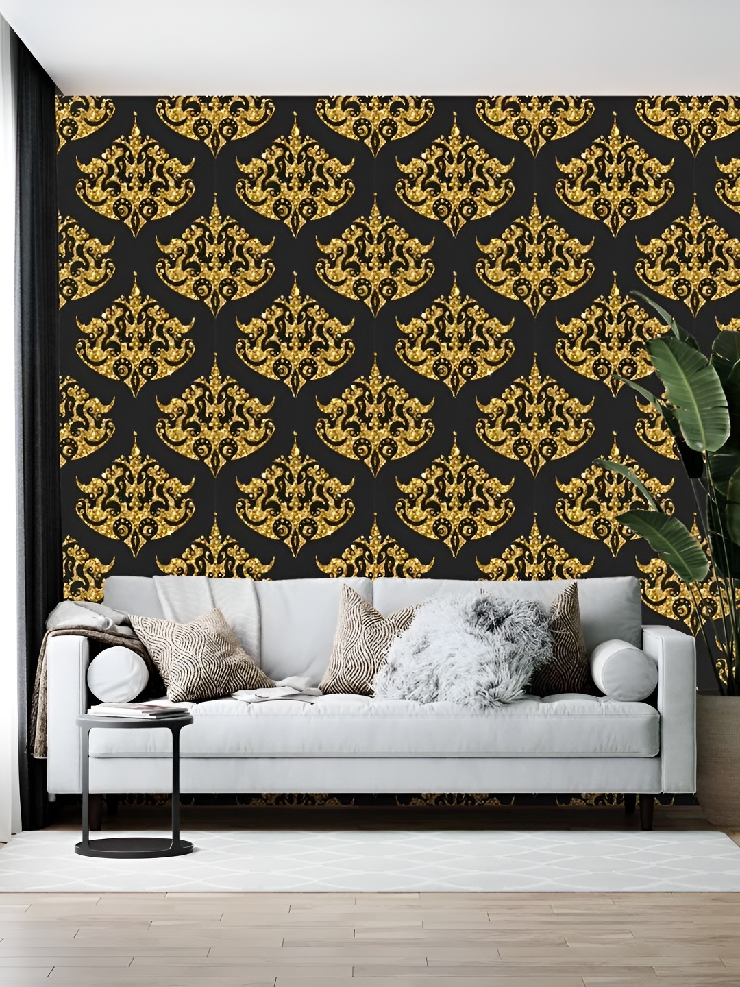 

Wallpics Black & Beige Printed Self-Adhesive Wall Sticker