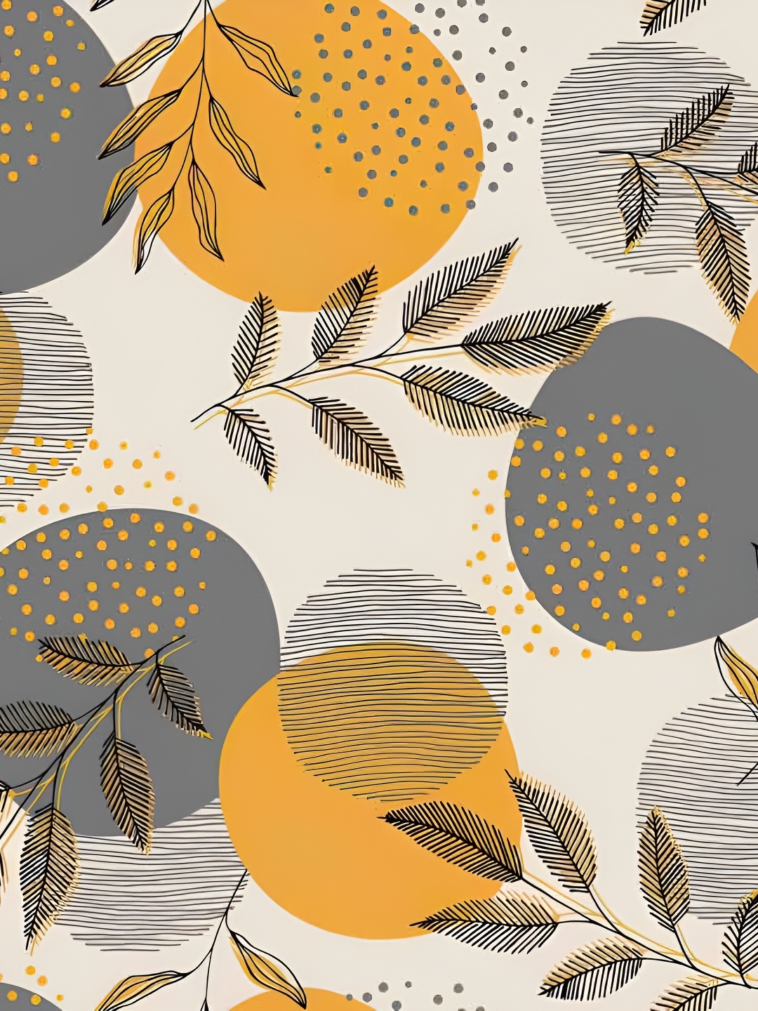 

Wallpics Grey & Yellow Floral Printed Self-Adhesive Wallpaper