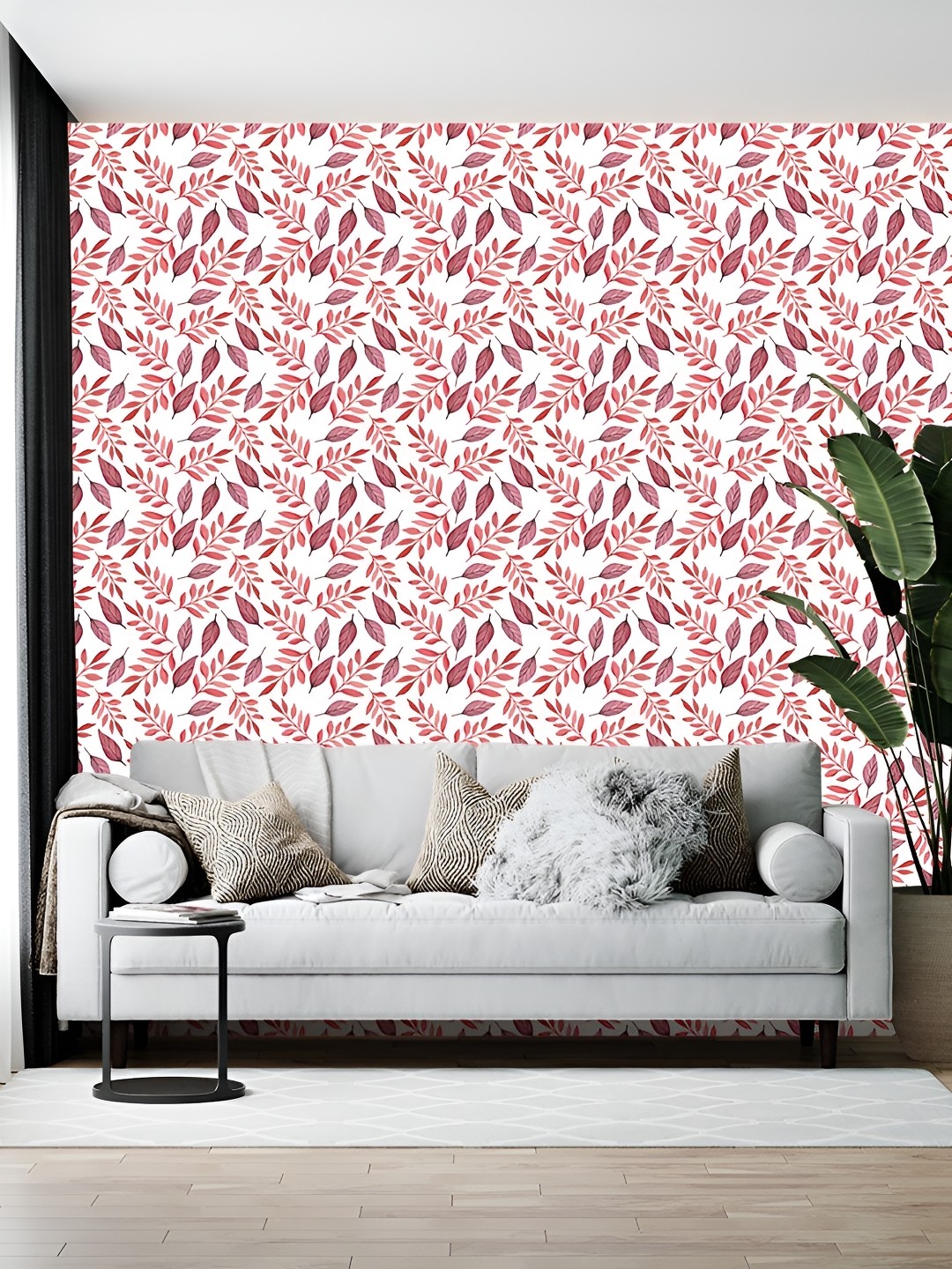 

Wallpics White & Pink Floral Printed Self-Adhesive Wallpaper