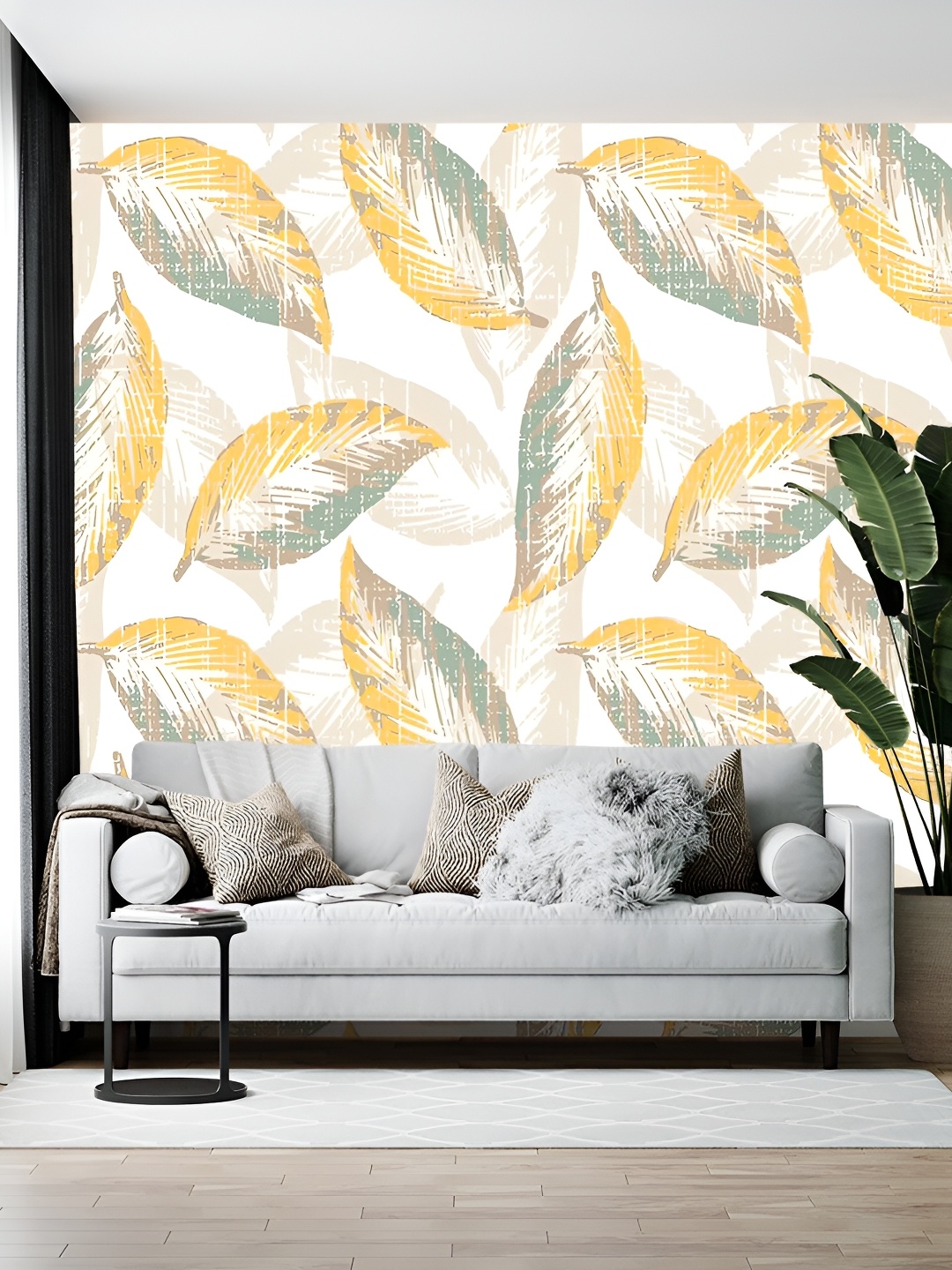 

Wallpics White & Yellow Floral Printed Self-Adhesive Wallpaper