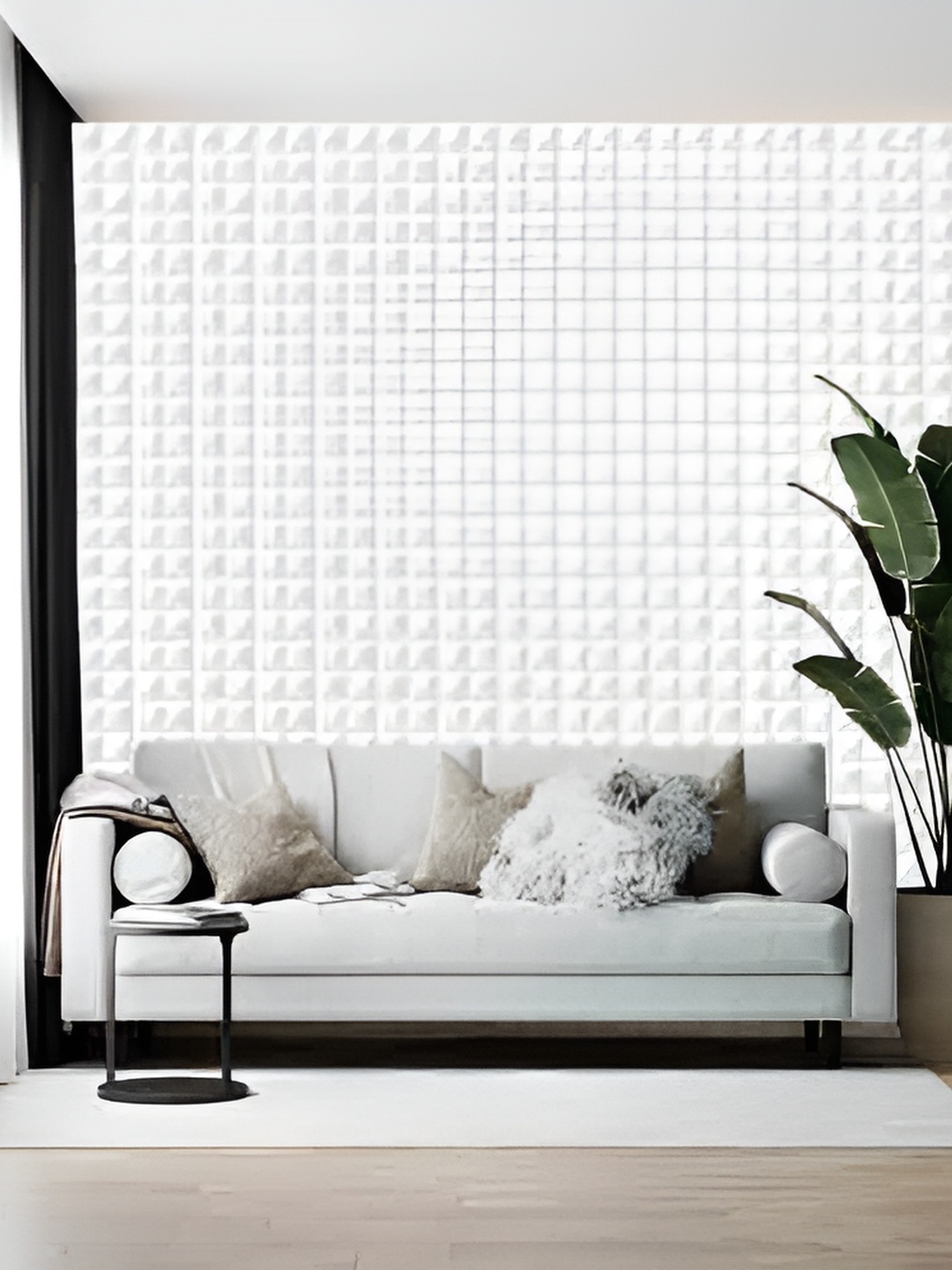 

Wallpics White Printed Self-Adhesive Wallpaper