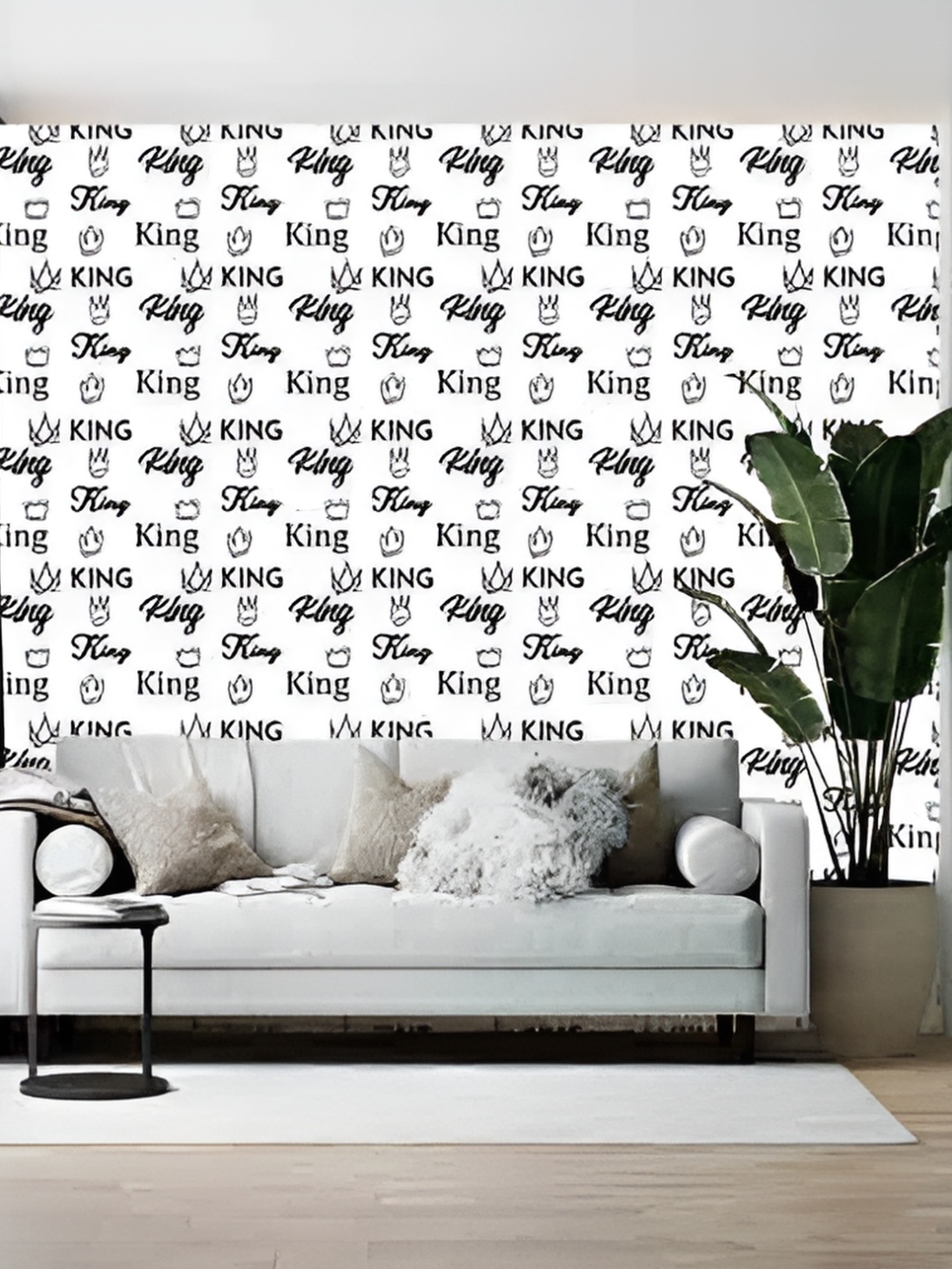 

Wallpics White & Black Printed Self-Adhesive Wallpaper