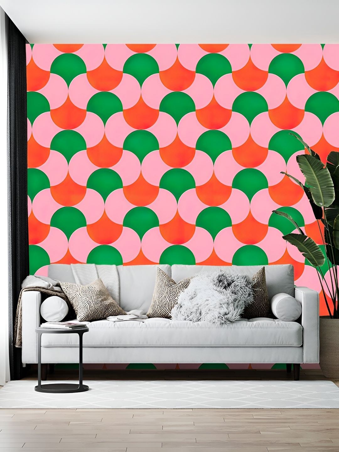 

Wallpics Pink & Green Printed Self-Adhesive Wall Sticker