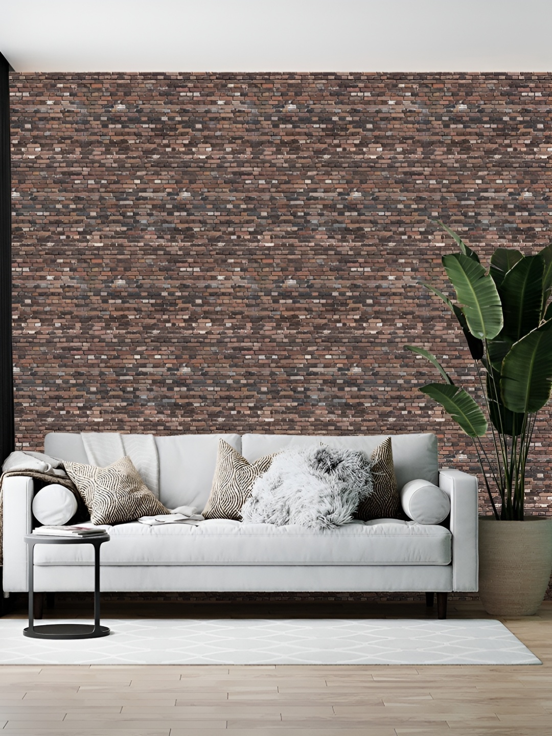 

Wallpics Brown & Off White Printed Self-Adhesive Wall Sticker
