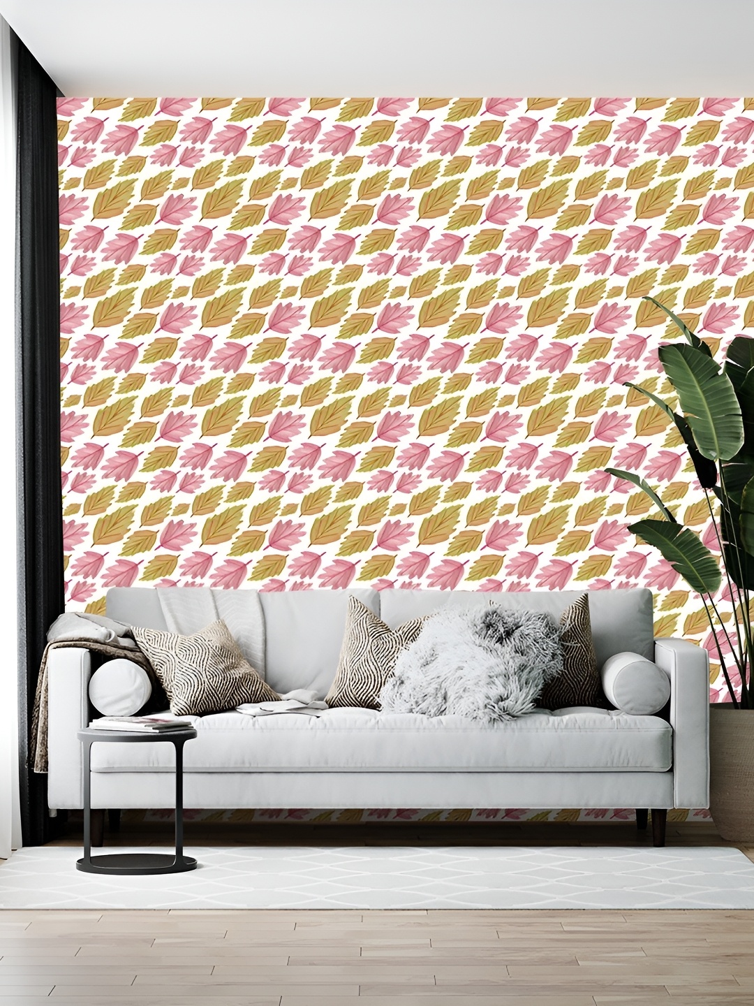 

Wallpics White & Pink Printed Wallpaper
