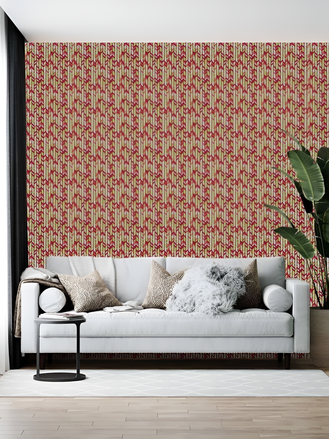 

Wallpics Green & Red Printed Self-Adhesive Wallpaper