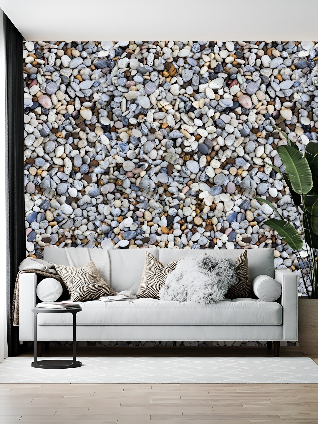 

Wallpics Grey & White Printed Self-Adhesive Wallpaper