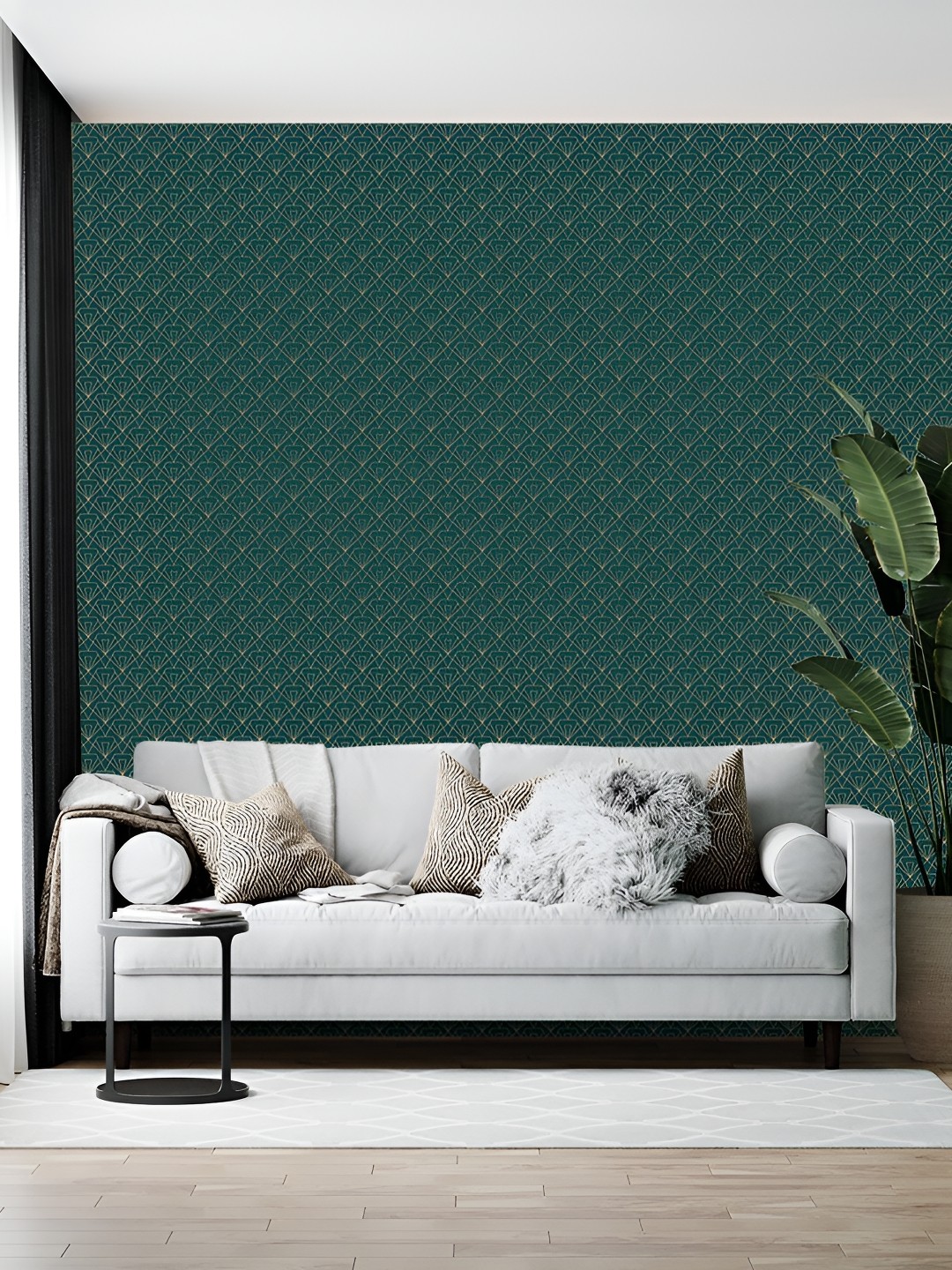 

Wallpics Green & Beige Printed Self Adhesive Wall Sticker