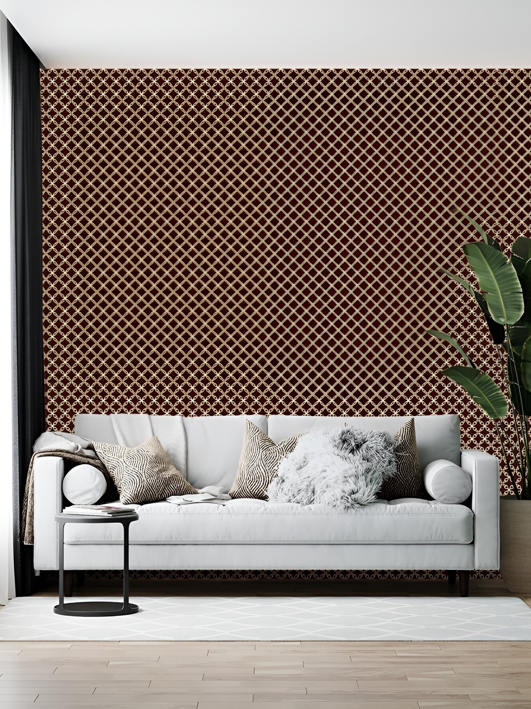 

Wallpics Brown & White Printed Wallpaper