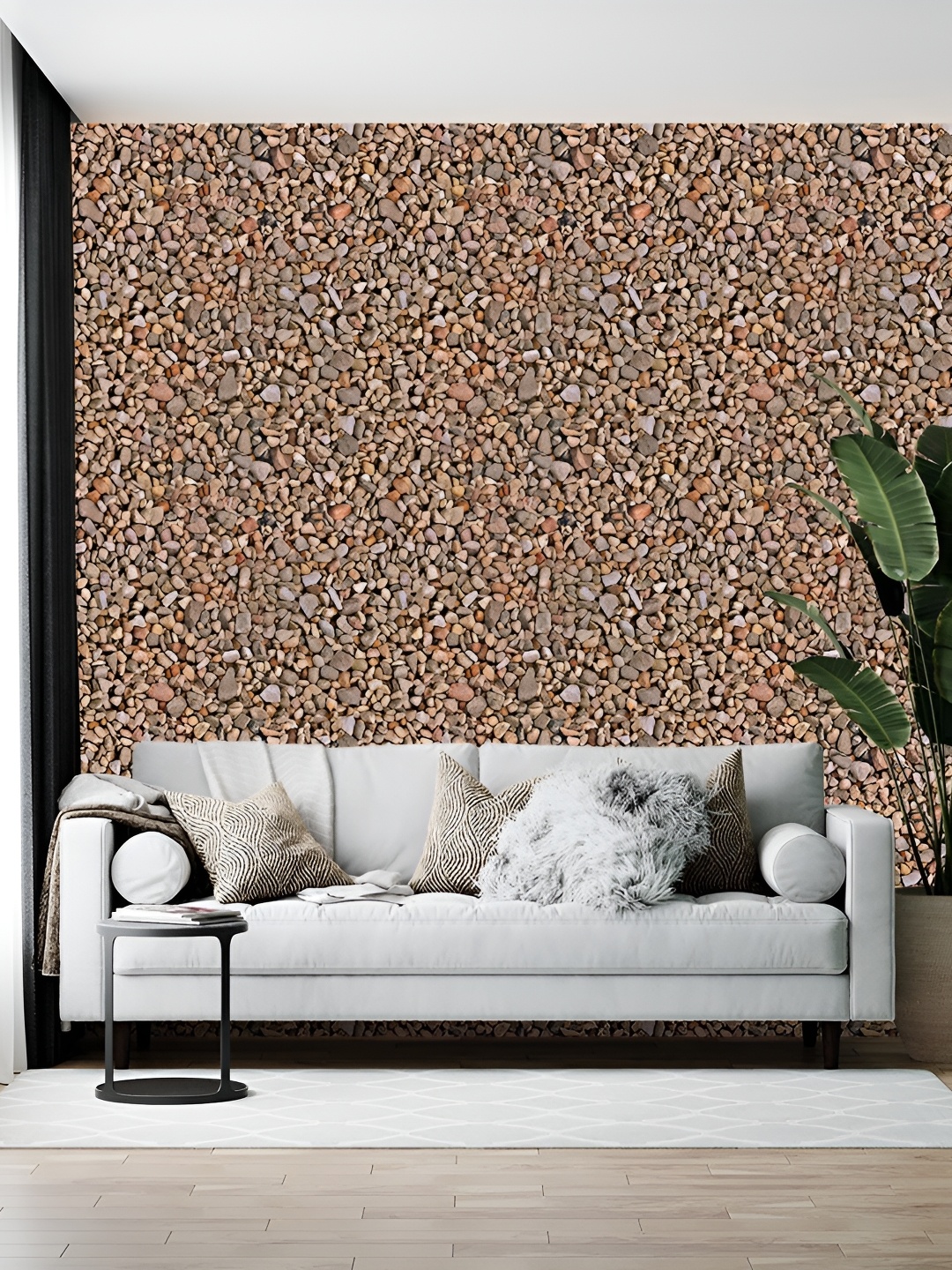 

Wallpics Brown & Grey Abstract Printed Self Adhesive Wallpaper