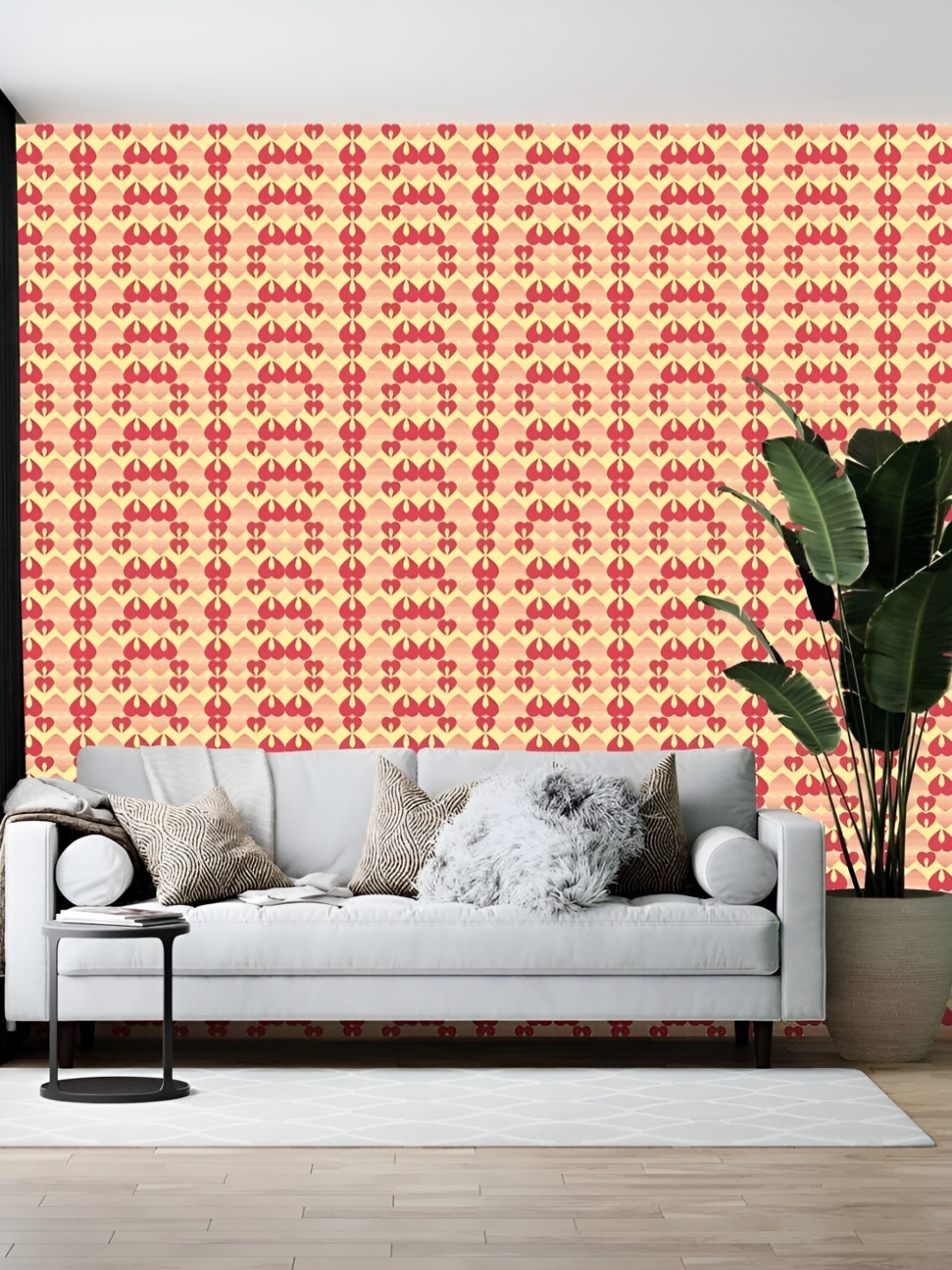 

Wallpics Yellow & Red Printed Self-Adhesive Wallpaper