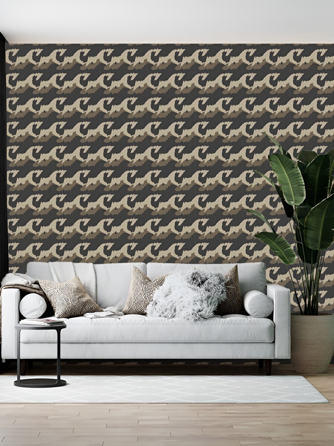 

Wallpics Black Abstract Printed Self-Adhesive Wallpaper