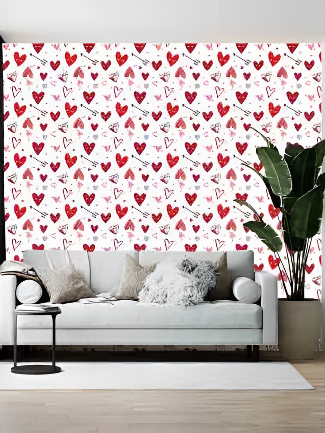 

Wallpics White & Red Printed Self-Adhesive Wall Sticker