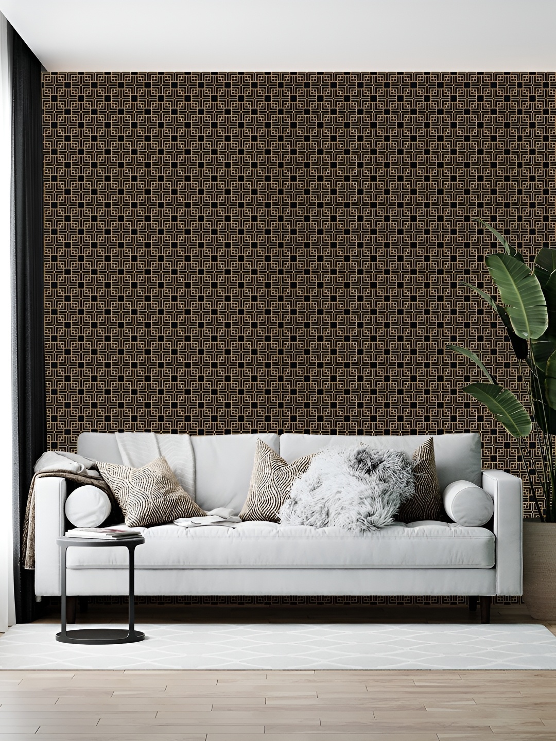 

Wallpics Black Abstract Printed Wallpaper