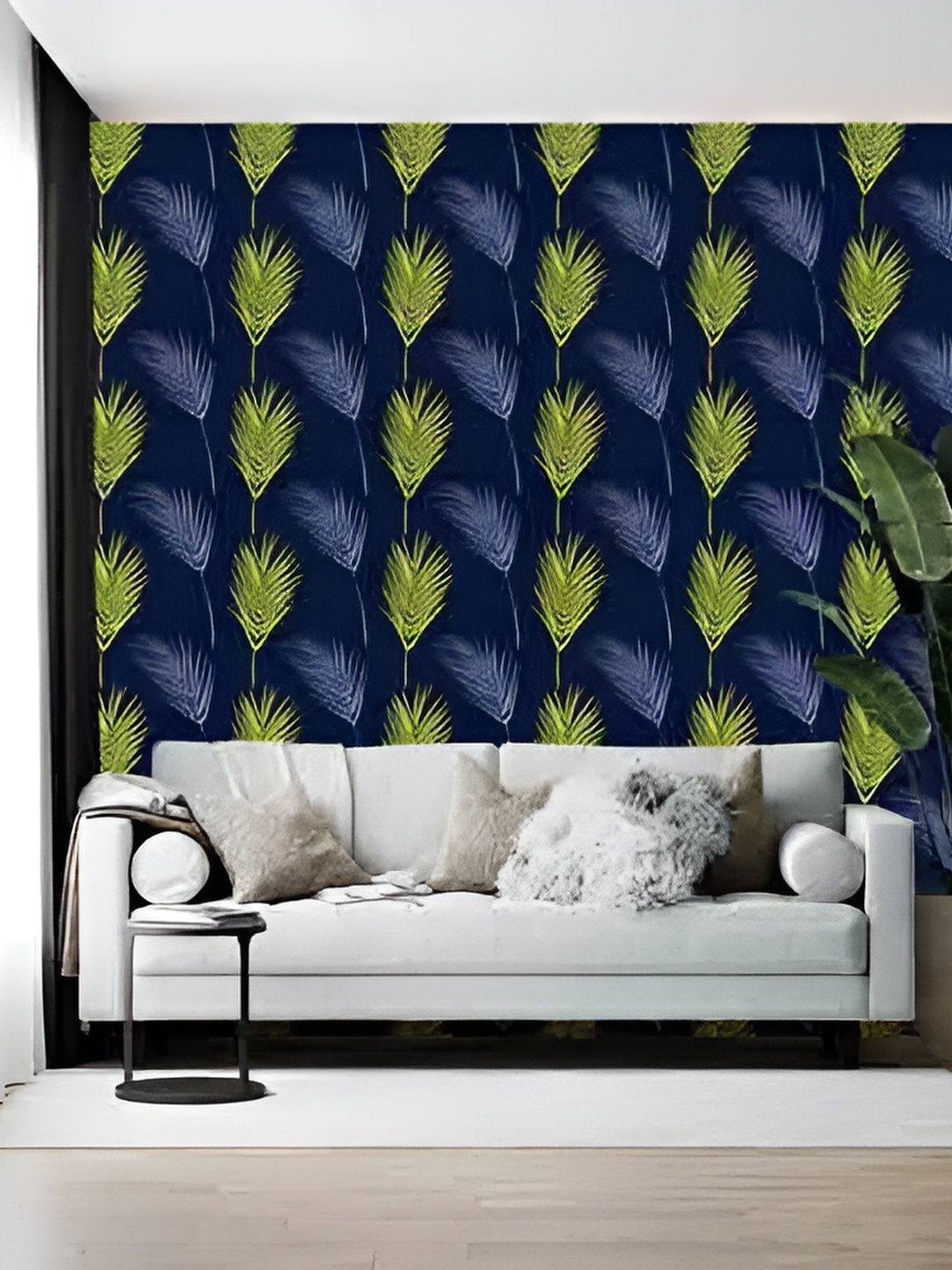 

Wallpics Blue Printed Self-Adhesive Wallpaper