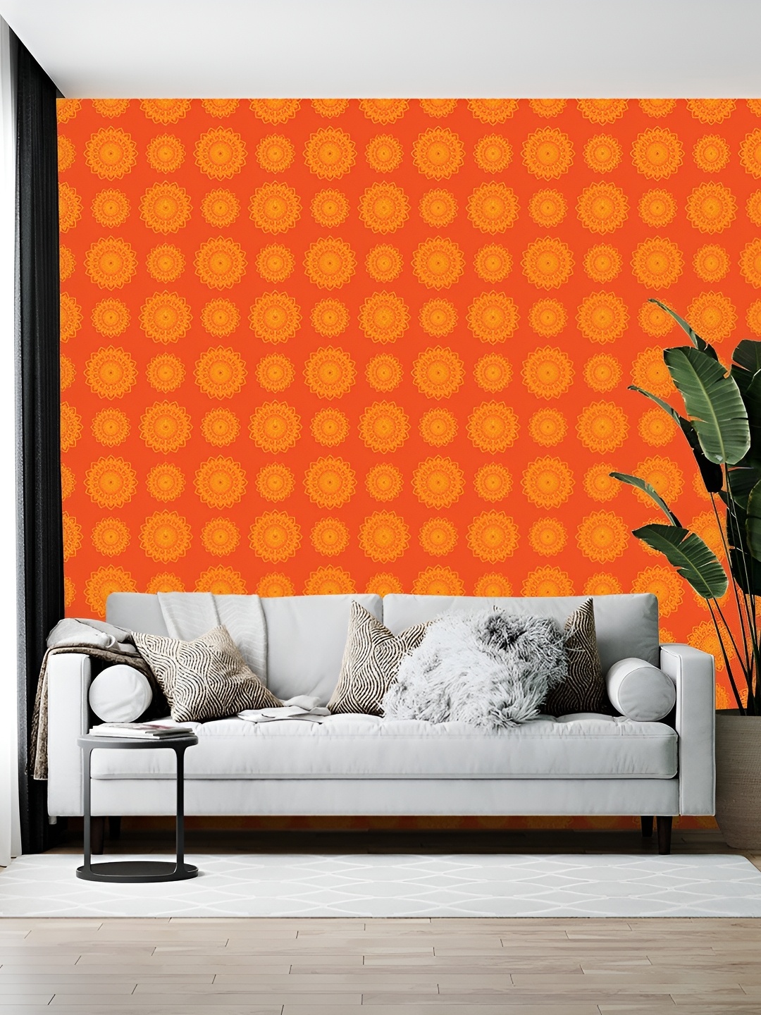 

Wallpics Orange Coloured & Yellow Printed Self-Adhesive Wall Sticker