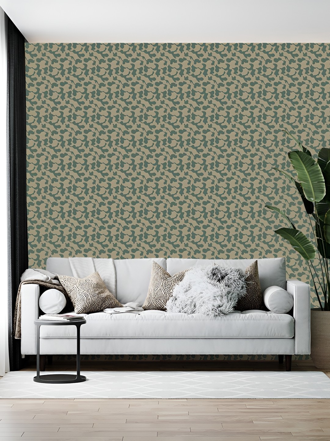 

Wallpics Brown & Green Abstract Printed Wallpaper