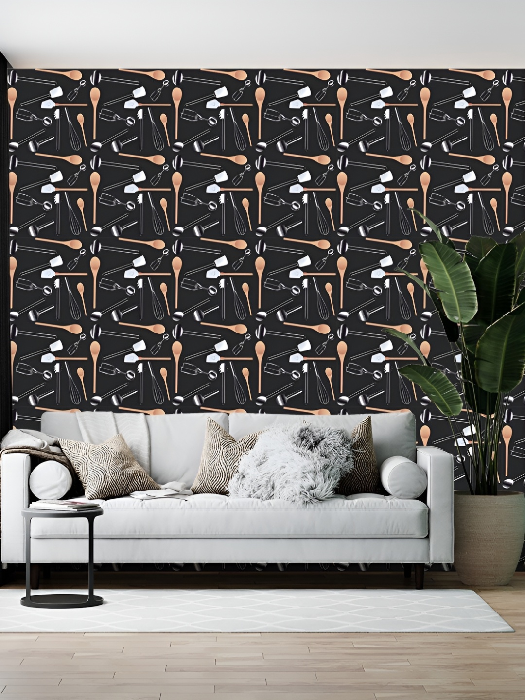 

Wallpics Black & Beige Printed Self-Adhesive Wallpaper
