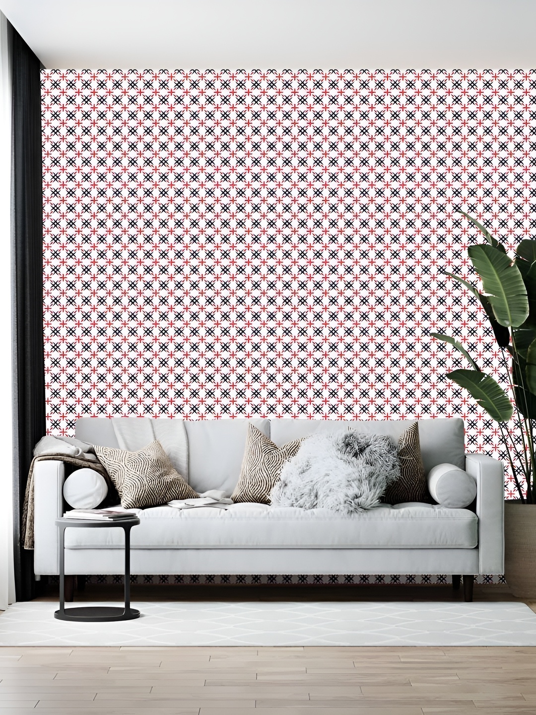 

Wallpics White Printed Self-Adhesive Wallpaper
