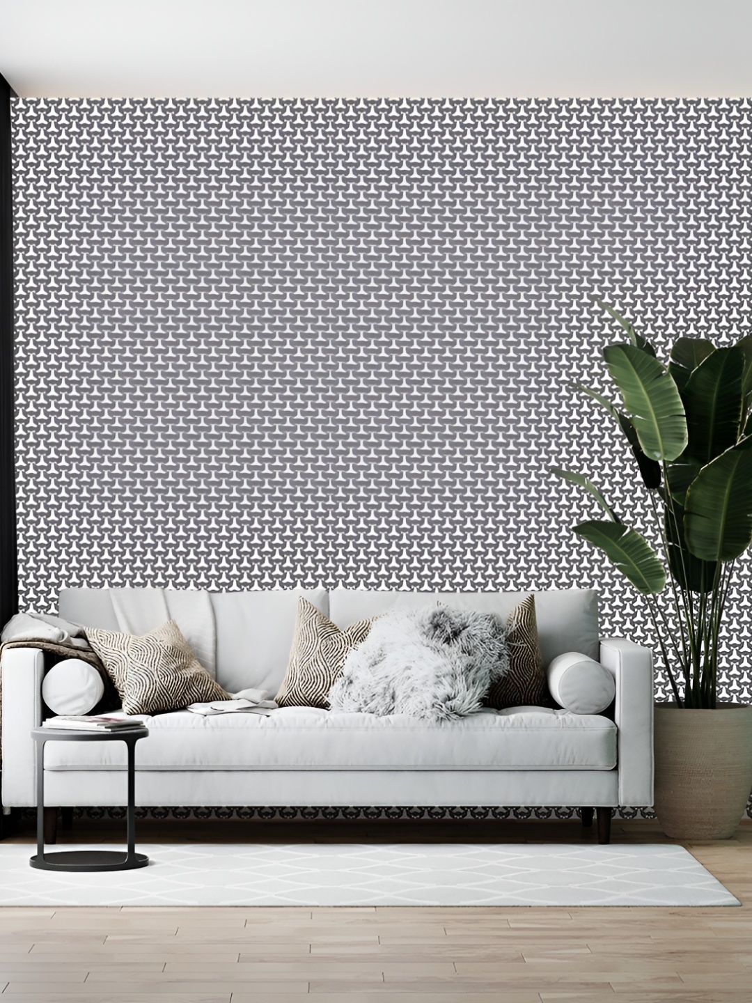 

Wallpics Black & White Abstract Printed Self Adhesive Wall Sticker