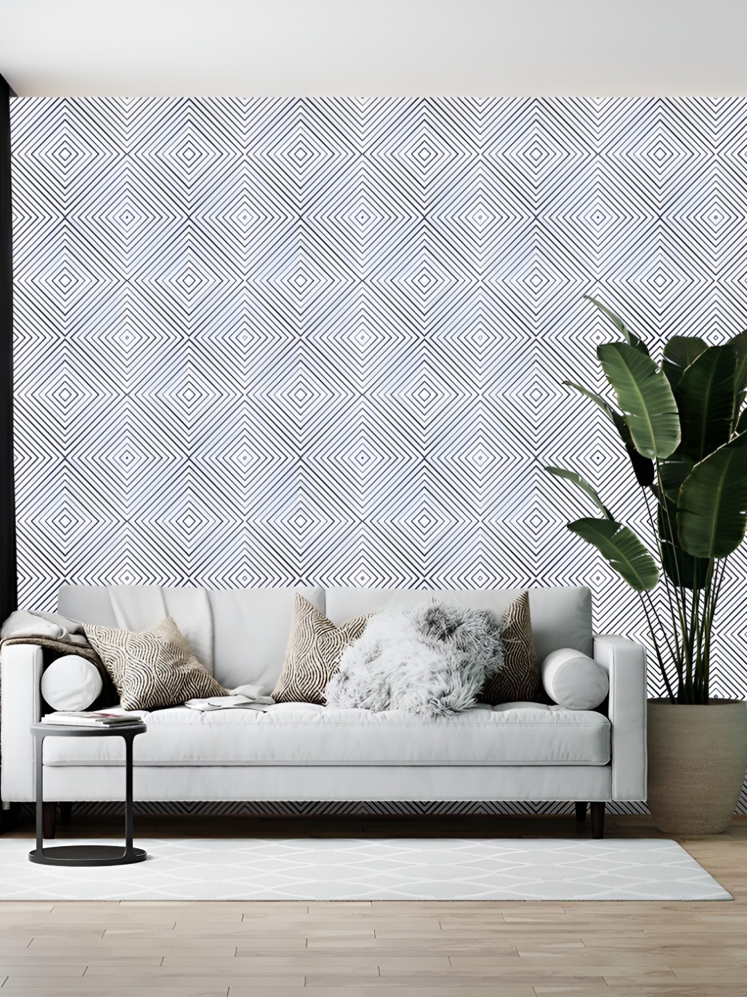 

Wallpics White & Black Printed Self Adhesive Wall Sticker