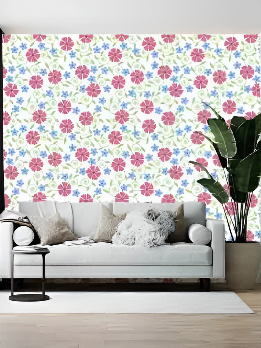 

Wallpics Floral Printed Wallpaper, White